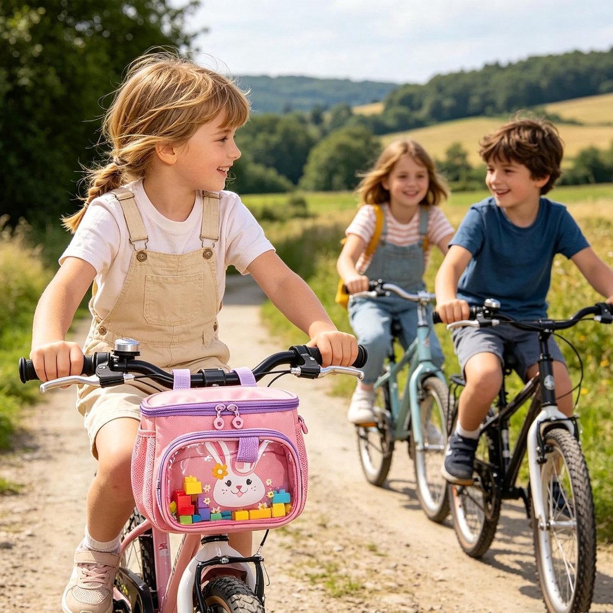Fietsmand Kinderen - Rolmand Scooter - Speelgoed Opbergen - Waterdichte Stuurmand - 21 x 12 x 19 cm - Roze