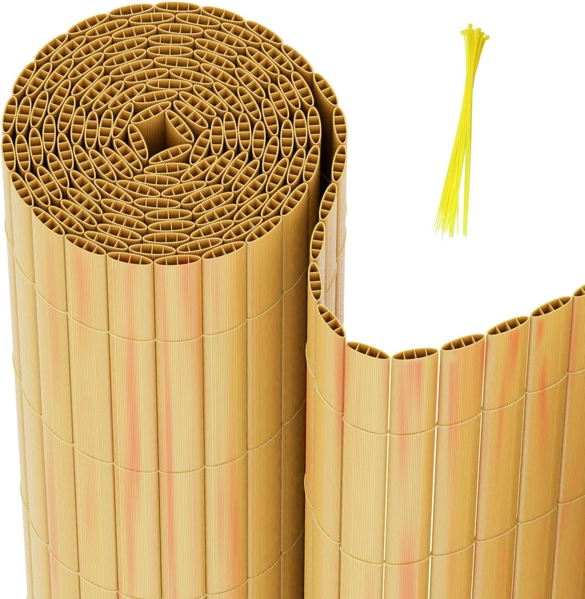 Inkijkbeschermingsmat, 80 x 700 cm, standaard privacyscherm, drievoudige versterking voor binnen, tuin, balkon, terras, inkijkbescherming met kabelbinders, balkonbekleding, omheining,
