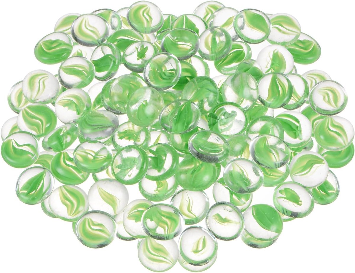 Glazen kralen voor open haarden, ronde ks van glas, kiezelstenen, reflecterende stenen voor het vullen van vazen voor aquaria, 1000 g, lichtgroen