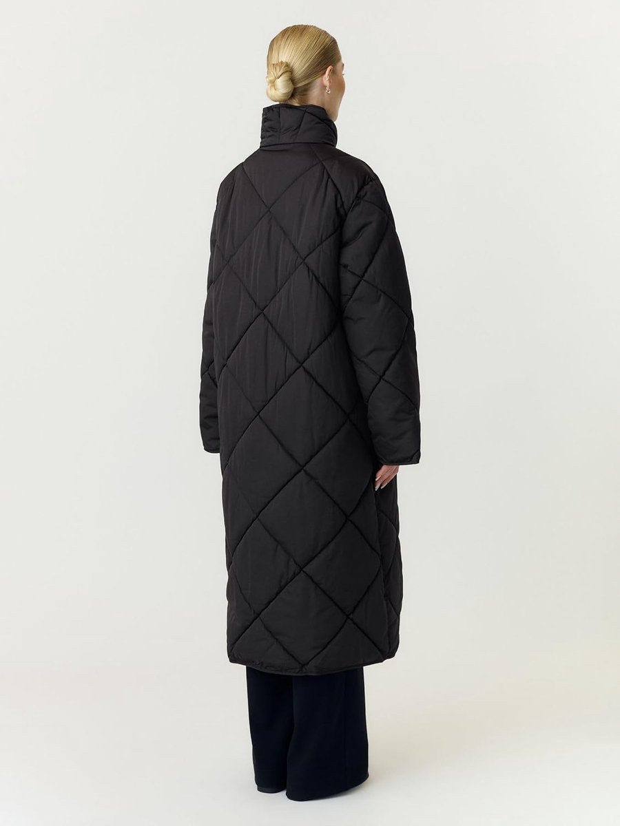 Yasselura Ls Long Padded Coat S. Noos, zwart, 42
