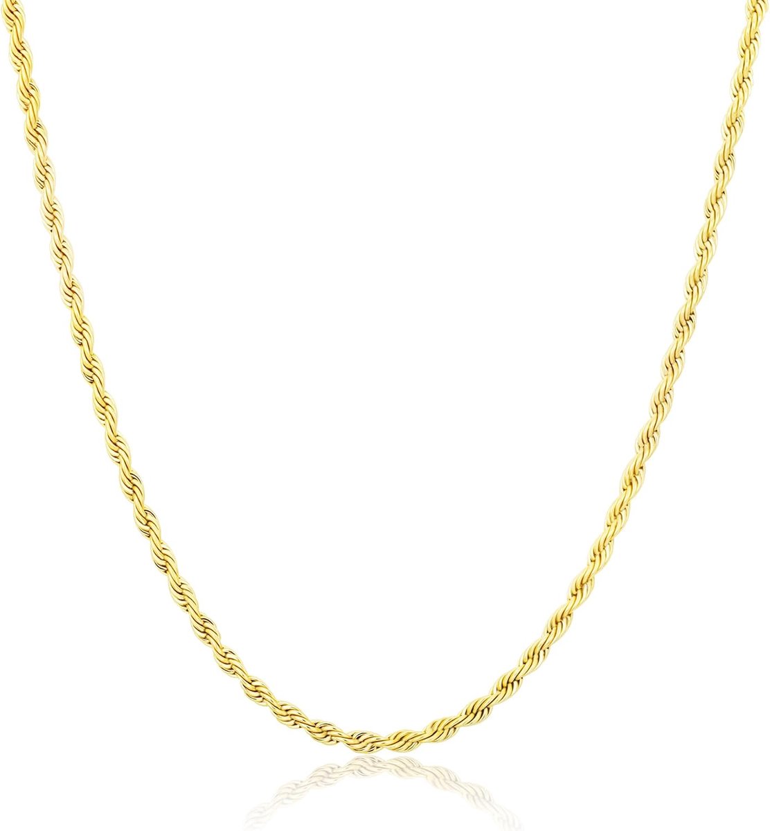 3/4/5/6 mm roestvrijstalen halsketting, gedraaide ketting voor heren, jongens, kinderen, jongens, heren, halsketting, zilver/goud/zwart, sieraad, cadeau voor heren, dames, 40, 45, 50, 55, 60 cm