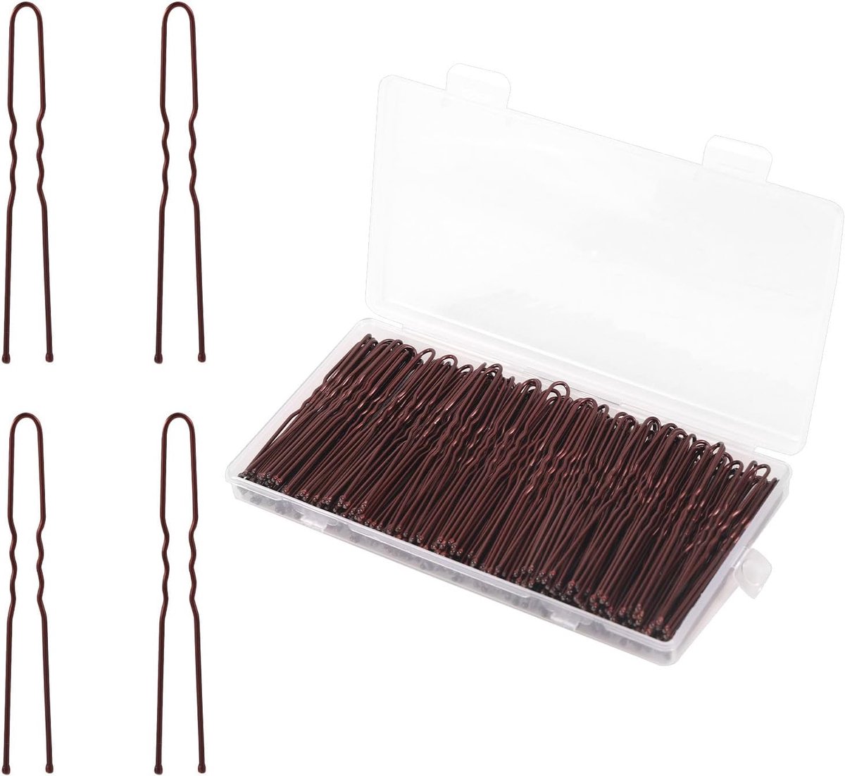 200st U-Vormige Haarspelden, Duurzame U-Vormige Stylingclips Praktische Haaraccessoires Geschikt voor Dagelijks Gebruik Bruiloften en Dansfeesten (Bruin, 7cm)