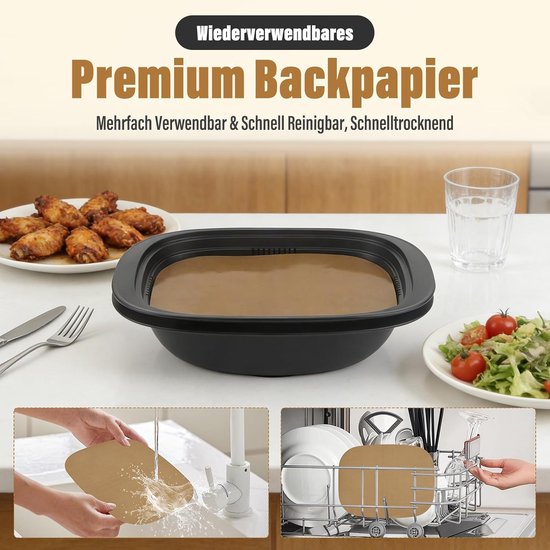 Bakfolie voor Thermomix TM7 Varoma, herbruikbaar bakpapier als perfecte accessoire voor Thermomix TM7-accessoires, hittebestendig tot 250 °C, vaatwasmachinebestendig — afbeelding 2