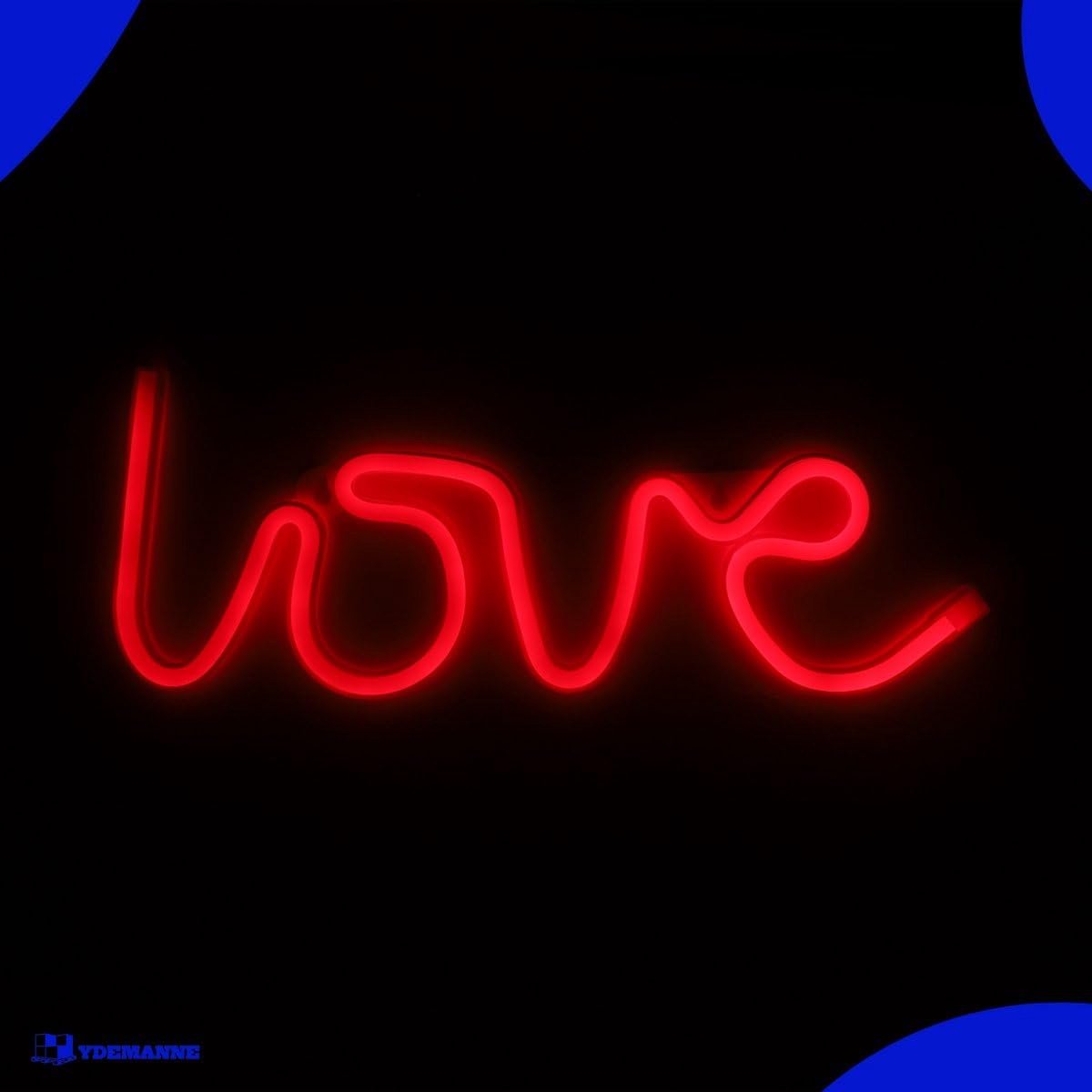 Neon lamp - love rood - inclusief 3 batterijen - sfeervolle verlichting - kindvriendelijk - SnelShoppen