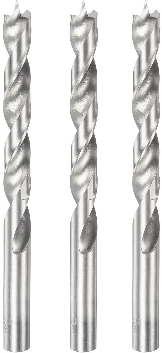 Brad Point 3-delige borenset 9,5 mm (3/8 inch) diameter met rechte rechthoekige schacht metrische spiraalboor Brad Point voor timmerwerk, hout, kunststof, rubber