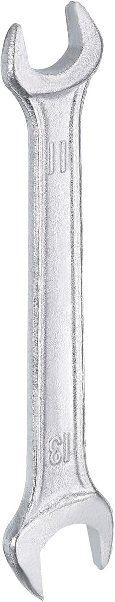11 mm x 13 mm dubbele steeksleutel, metrisch, 15 graden, dikte 4 mm, verspringende hoek, vorksleutel, verzinkte moersleutel voor auto, meubelmontage, huishoudelijke reparaties