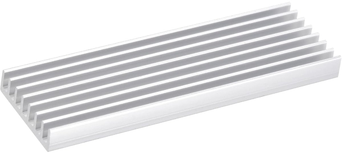 1 stuk M.2 2280 Nvme SSD koellichaam met thermokussen, koellichaam van aluminium, koellichaam voor pc, laptop, 70 x 22 x 6 mm, wit