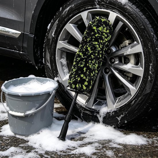 Auto Wiel Velg Band Reinigings En Detaileringsgereedschap - Velgenborstel met Ergonomisch Handvat Voor Het Reinigen Van De Buitenzijde Van Sedan, Truck, SUV, Voertuigen En Automobiel — afbeelding 3