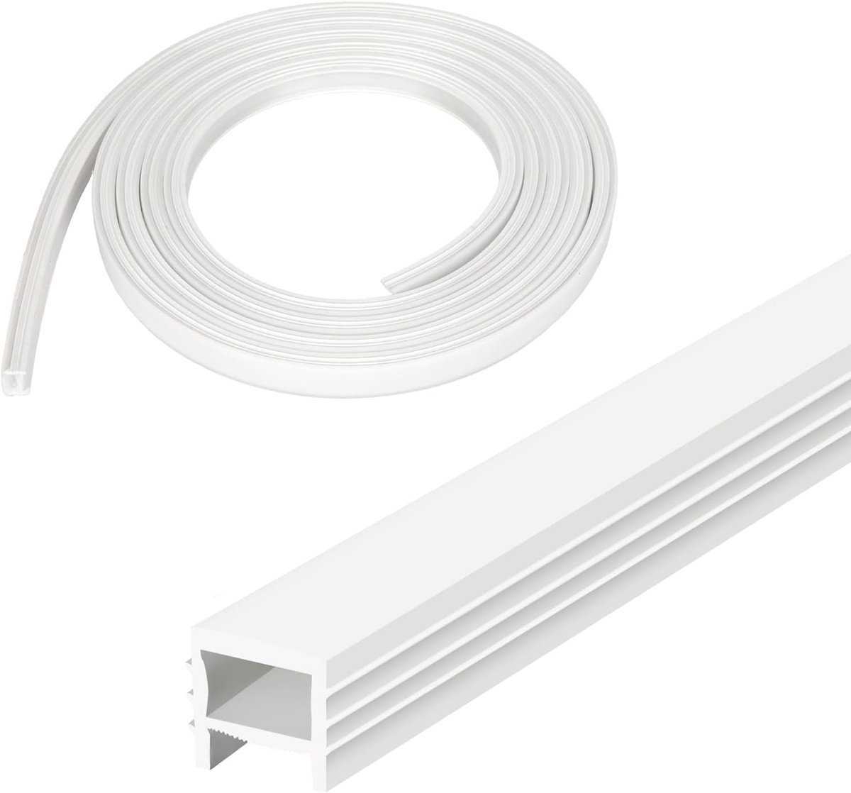 3 m 15 x 10 mm led-profiel, siliconen voor akoestische panelen, wit, flexibele ledstrip, diffuser, kanaal, doe-het-zelf afdekking voor ledstrips voor plafond, muur, kastverlichting (zonder rand)