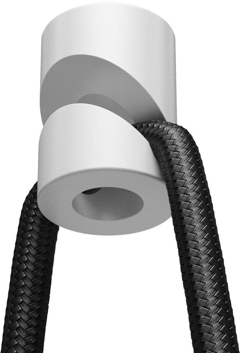 Kabelhouders - Pack van 3 - Wit - Voor textielkabels tot Ø 7.5 mm - Ideaal voor hanglampen - ShopVlot