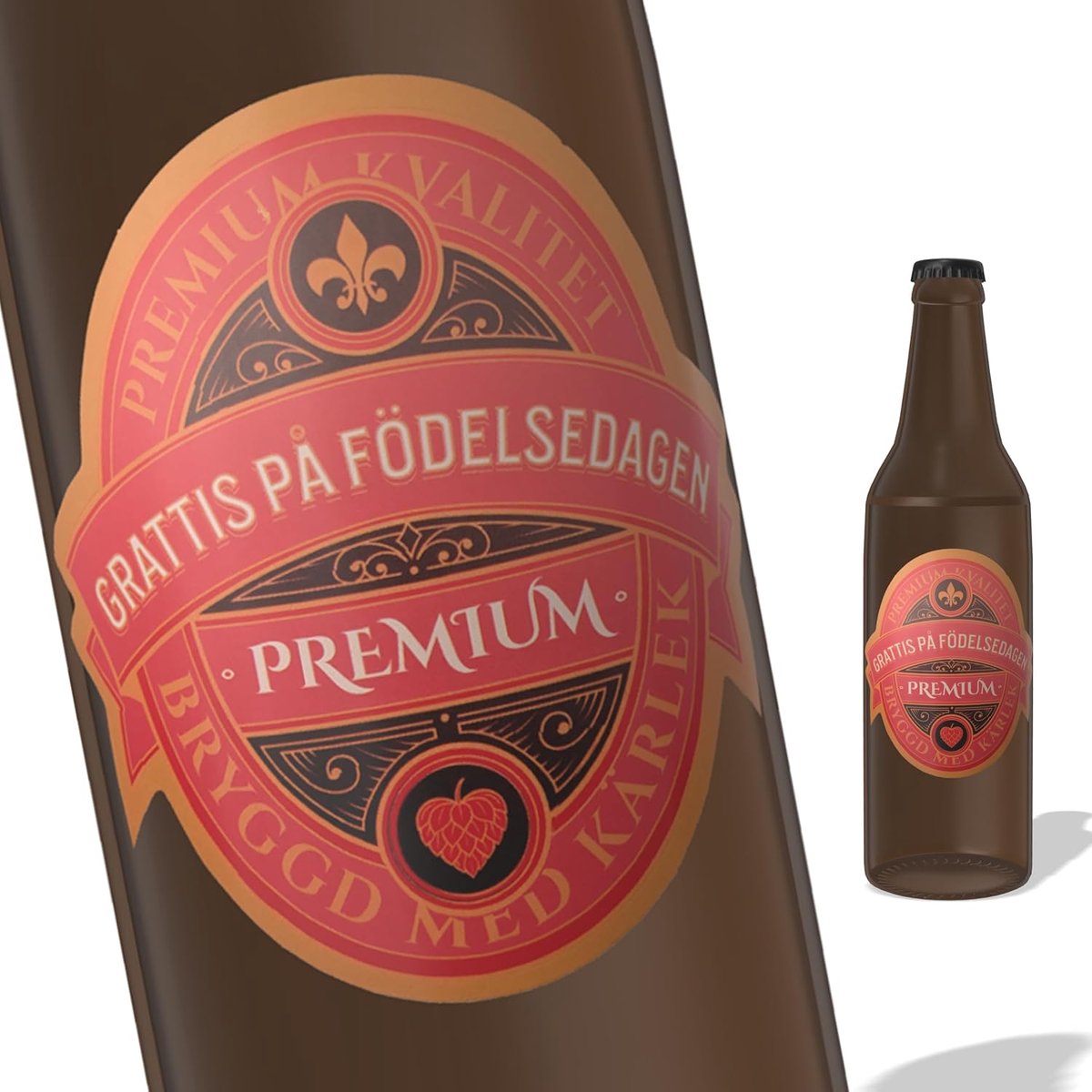 Etiketten voor bierflesjes - Grattis på Födelsedagen - Groen & Goud - Perfect voor verjaardagen - ShopVlot
