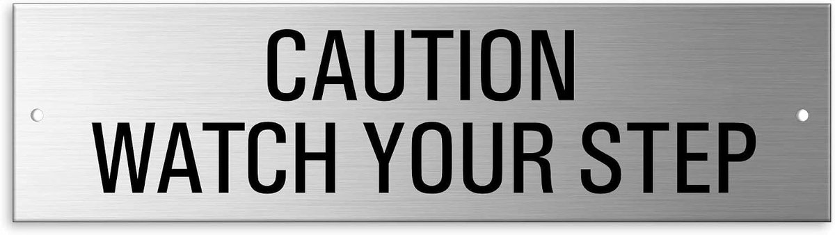 Waarschuwingsbord - Let op uw stap - Geanodiseerd aluminium - Eenvoudige bevestiging - ShopVlot