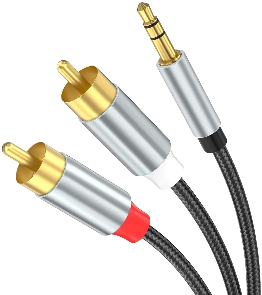 Jack naar Cinch Kabel 3m - Audio Aux 3.5mm naar 2 RCA - Bidirectioneel - Voor TV en speakers - ShopVlot
