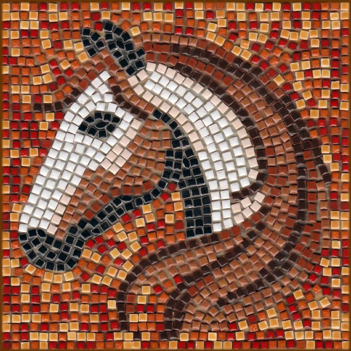 Mosaic set 20 x 20 cm - herfstpaard - 1500 tegels - creatief plezier zonder snijden - ShopVlot