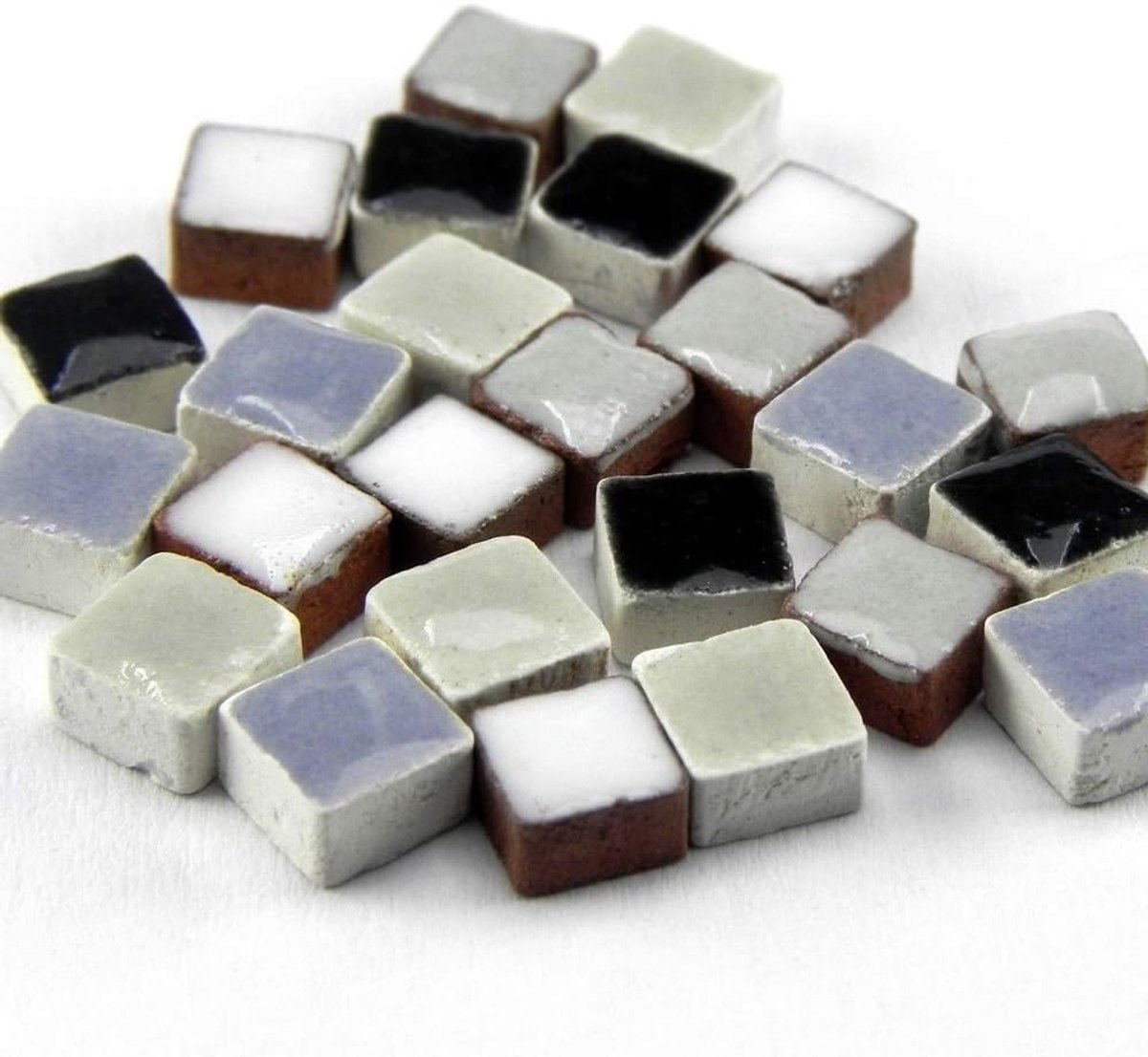 Mozaïektegels 5x5x3mm - mix wit/zwart/grijs - 5000 stuks - ideaal voor creatieve projecten - ShopVlot