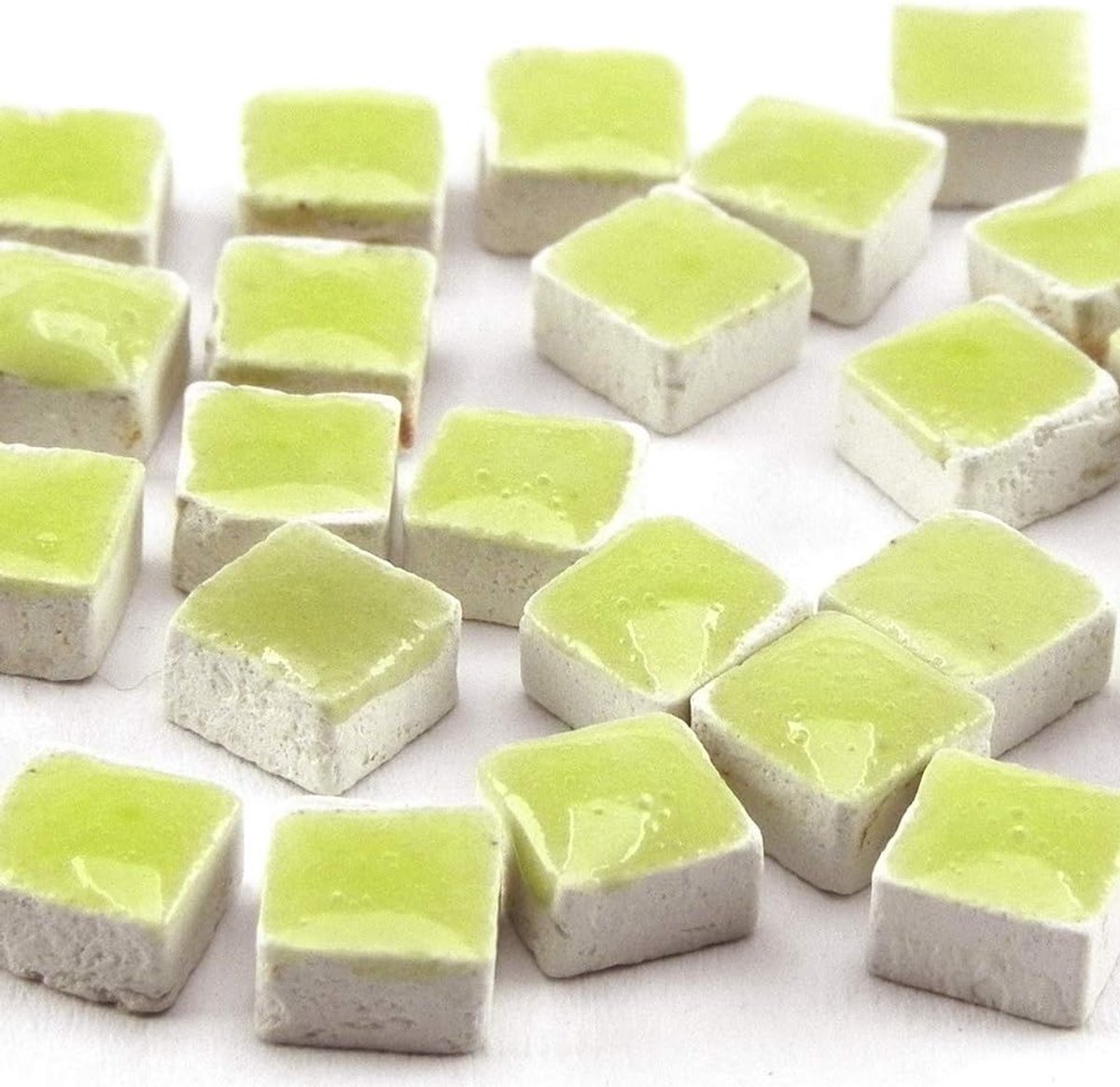 Mosaic stenen 5x5 mm - Geel groen - Gekleurde keramische microtegels - Ideaal voor mozaïek projecten - ShopVlot