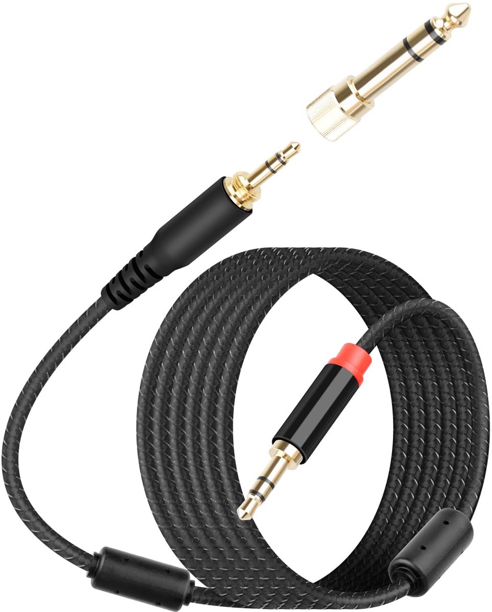 Audio Kabel 2 m - 3.5 mm Jack - 6.35 mm Plug - Geschikt voor Smartphones en Koptelefoons - ShopVlot