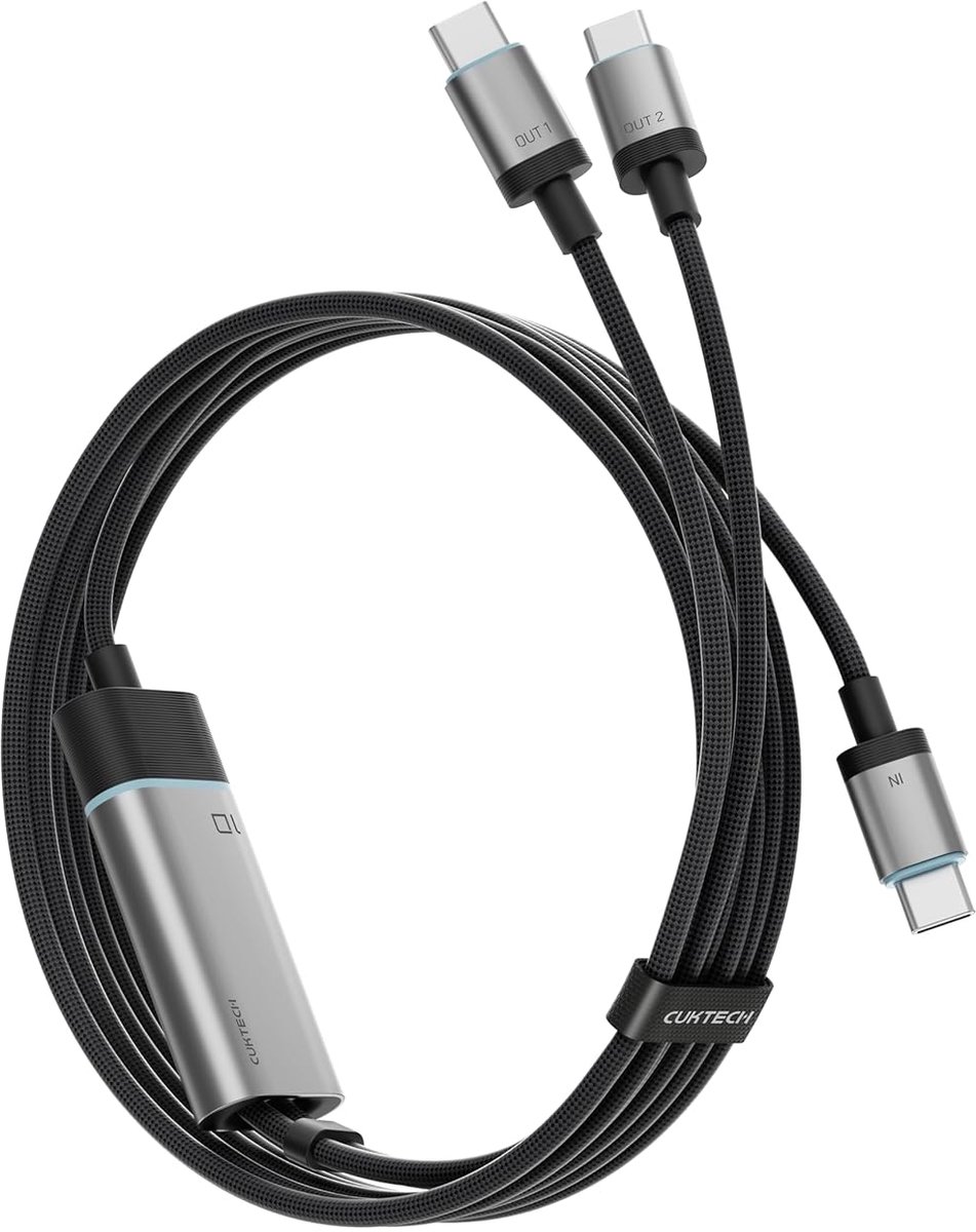 USB C-kabel 1-naar-2 - oplaadkabel - multifunctioneel - laad meerdere apparaten tegelijk - ShopVlot