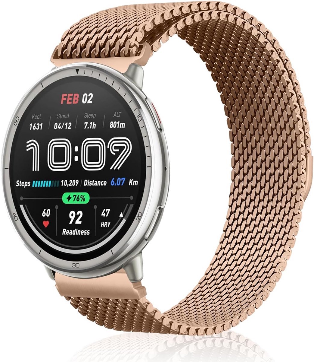 Metalen Horlogeband 20mm - Dikke Versie - Magnetische Vervangband - Geschikt voor Amazfit T-Rex 3 Pro en GTS - ShopVlot
