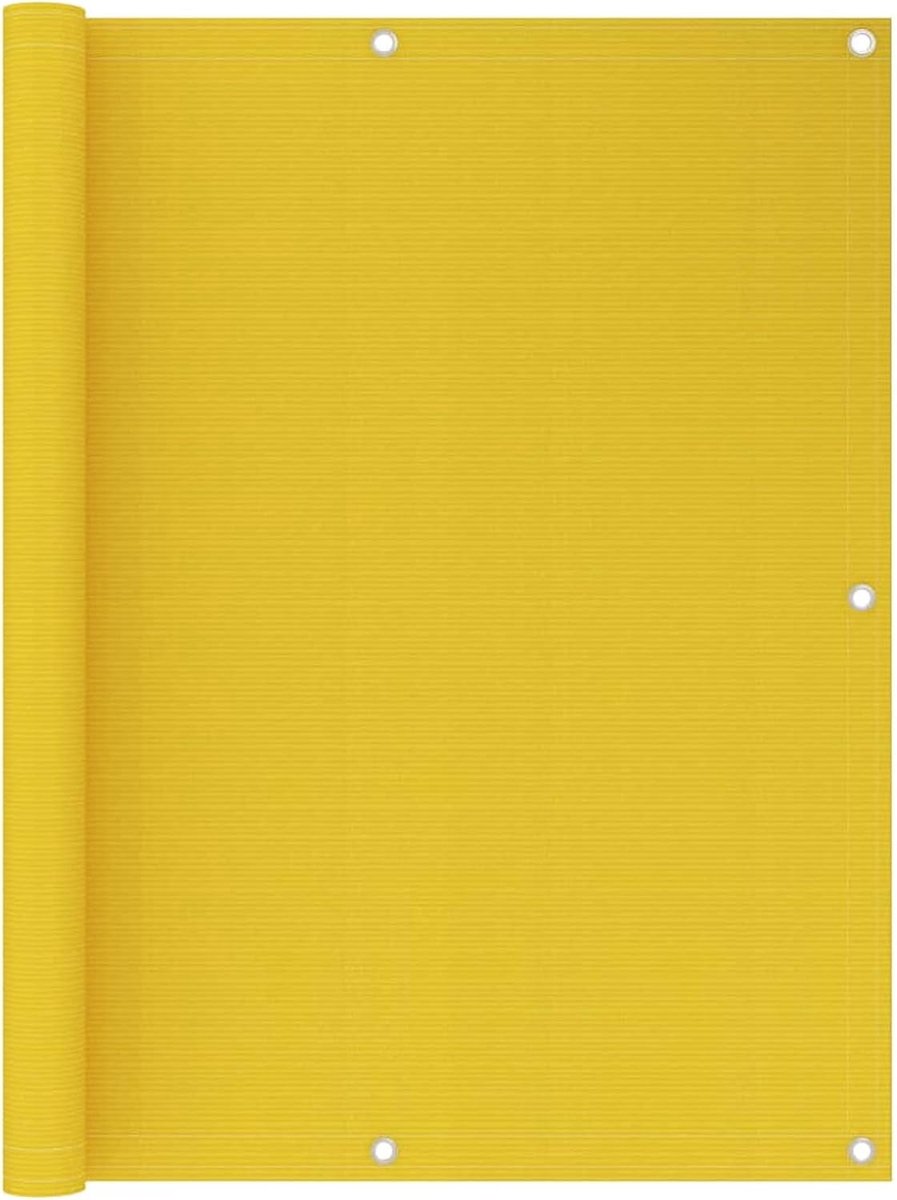 Balkon-inkijkbescherming, wind- en waterdoorlatend, schimmel- en uv-bestendig, balkonbekleding, balkonbekleding, windbescherming, terrasbescherming, zonnebescherming, geel, 120 x 400 cm HDPE