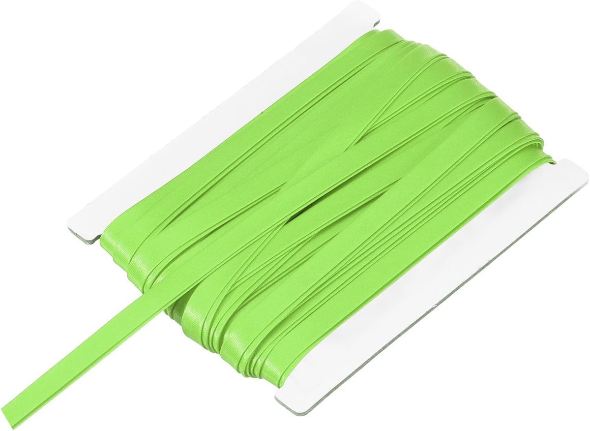 Dubbel gevouwen lint om te naaien, 1/3 inch x 12 Iarden satijnen lint, continu voorgevouwen band voor naden, dekbedden, zomen, doe-het-zelf handwerk, groen