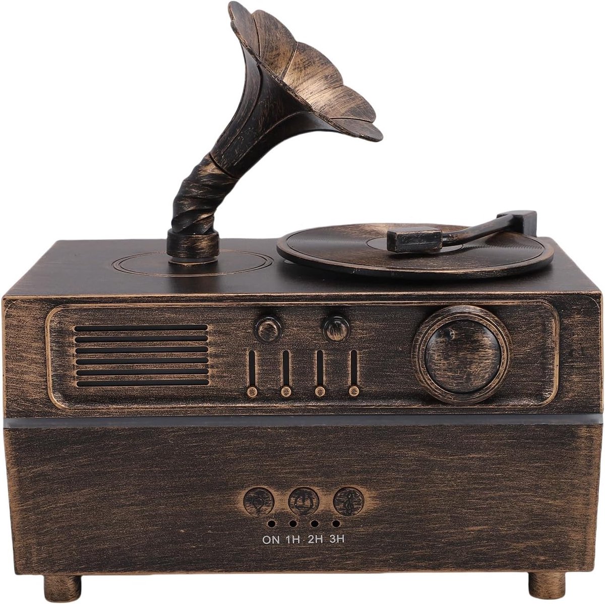 Olieverspreider Vintage Grammofoonstijl Aromatherapie Luchtbevochtiger, Etherische Olieverspreider, Koele Mistluchtbevochtiger voor Esthetische Aantrekkingskracht,