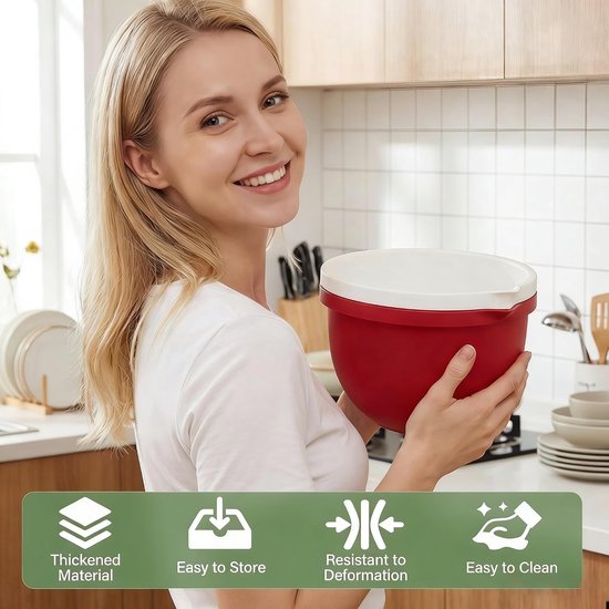 Inzetstuk, compatibel met KitchenAid kom/mengkom 4,8 l (5 Qt), mengkom met deksel, deegkom-inzet, kom-inzetstuk 4 stuks — afbeelding 2