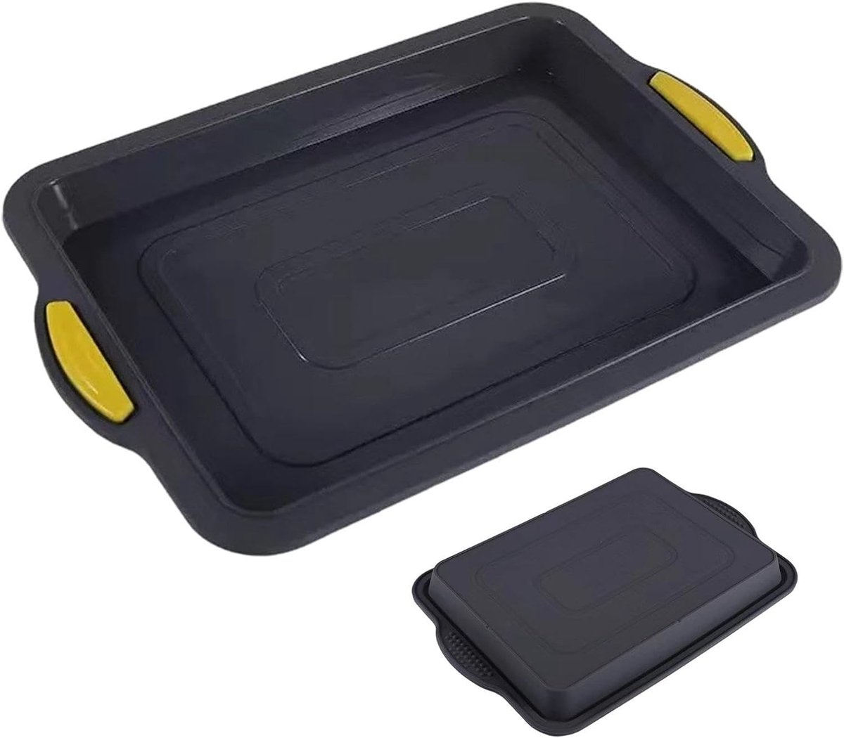Bakplaat voor 4 vellen, multifunctionele siliconen vorm met antiaanbaklaag, kwartvorm voor het bakken van taarten, voor het rollen van jam, groenten, gratin, lasagne, brownies, vlees, feestjes en