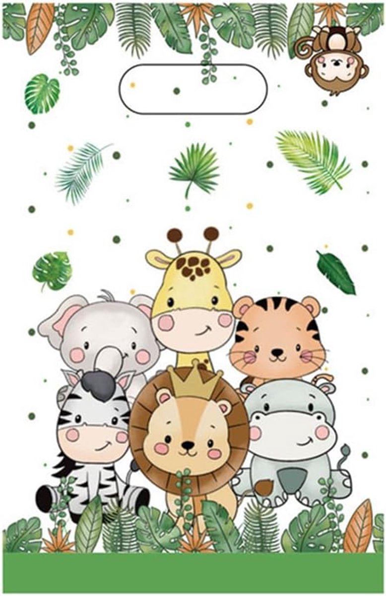 Snoepzakjes met wilde dieren, 20 stuks, herbruikbaar, voor Kerstmis, verjaardag, feest