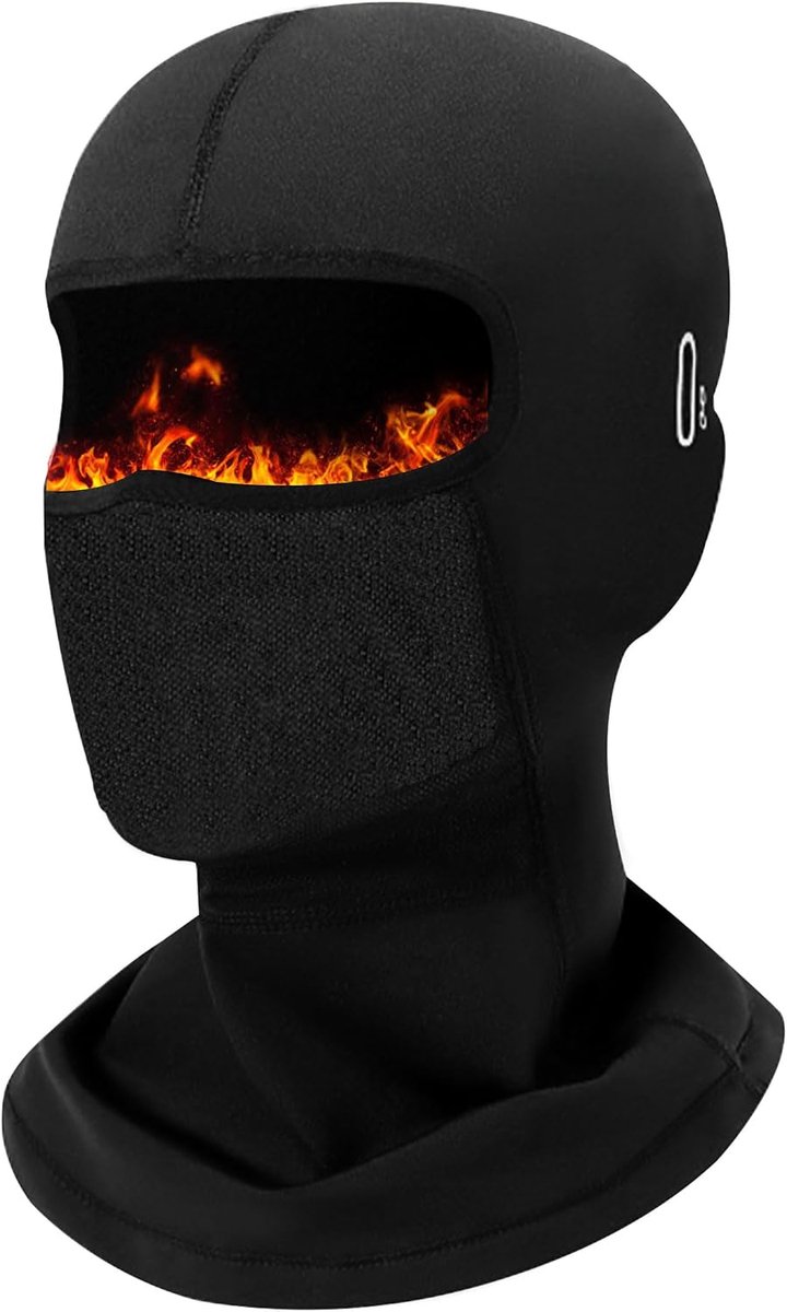 Bivakmuts voor motorfiets, bivakmuts voor heren en dames, skimasker, winddicht, ademend, thermisch, voor hardlopen, snowboarden, fietsen, outdooractiviteiten (zwart)