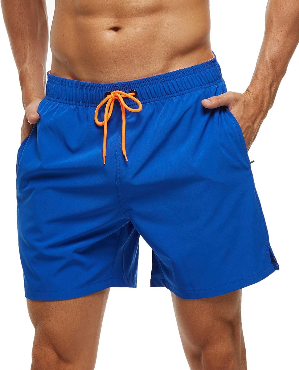 Shorts met ritszakken surfen rekbare strandshorts ademende mesh voering sneldrogend