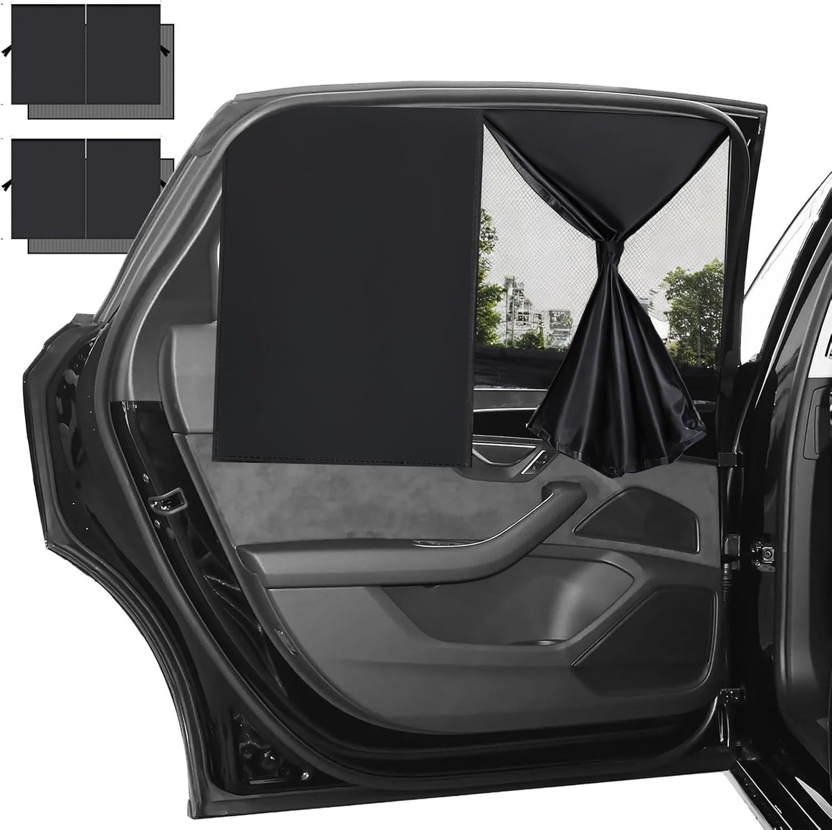 2 stuks zonwering voor baby's, magnetisch autogordijn, uv-bescherming, zonneklep, auto, dubbele bescherming, autoruiten, zonwering, voor kinderen, volwassenen, verduistering van ramen