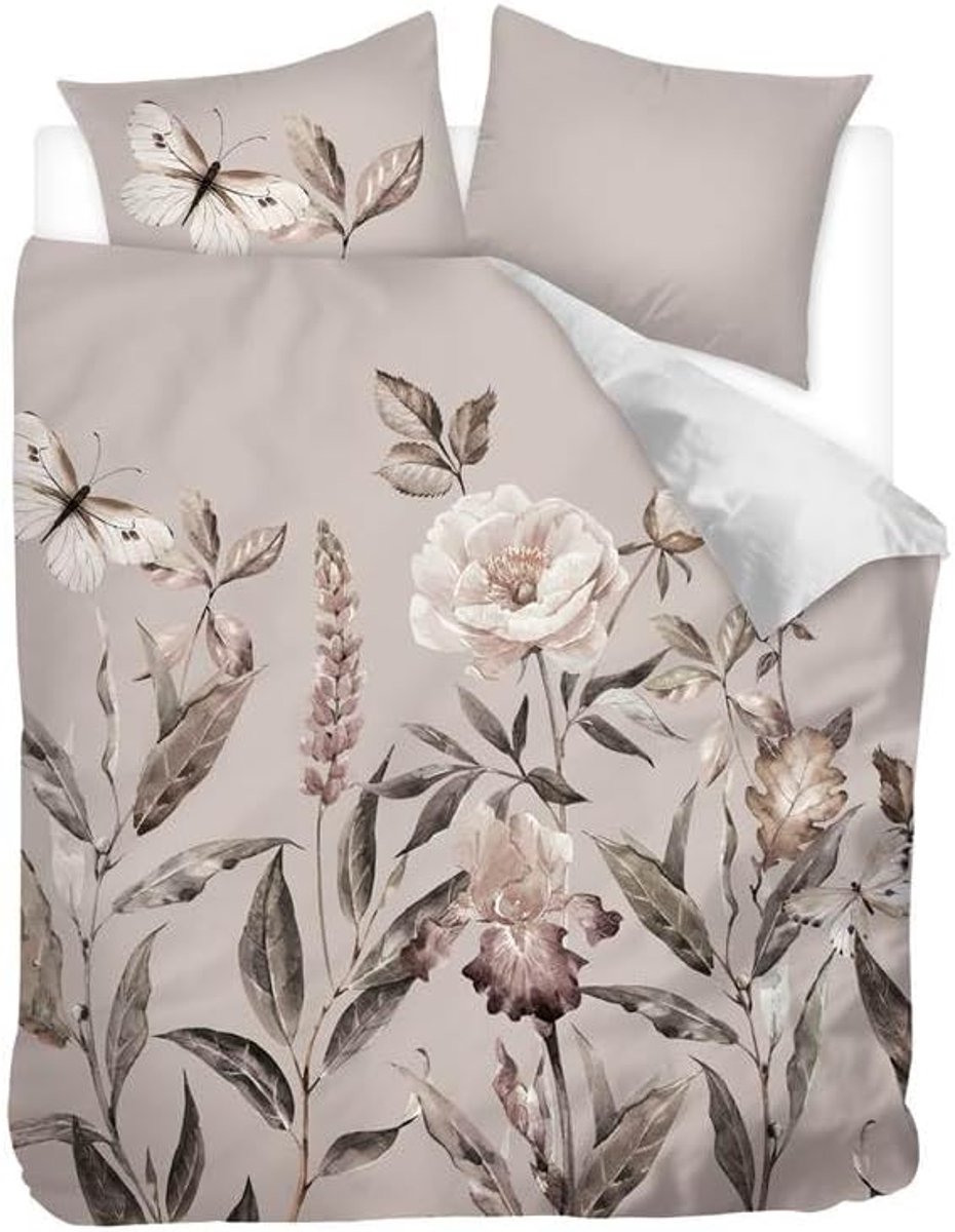 Dekbedovertrek 200 x 200/220 cm - flanel - bloemen en vlinders - vrolijke uitstraling - SnelShoppen