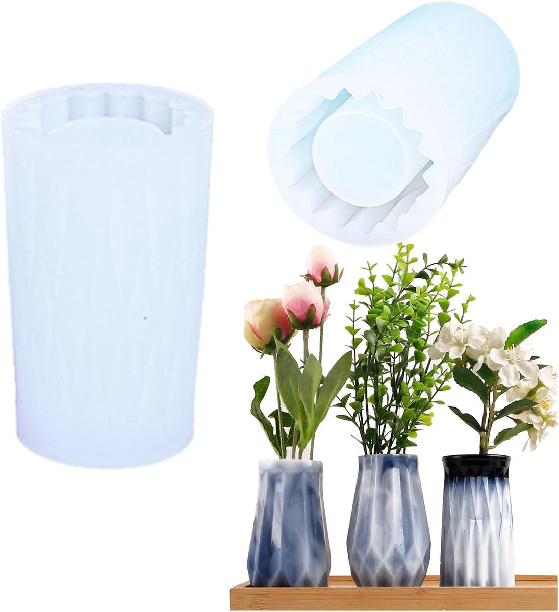 Vaas Siliconen Mallen Bloem Vaas Hars Mallen Siliconen voor Bloemen Conservering, 3D DIY Maken Handgemaakte Home Display Decor Ambachten (Stijl A)