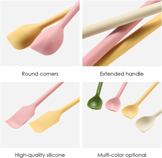 4 Stuks Jam Spatel, 2 Grote Lepels, Cake Cream Spatel, Keuken Bakken Siliconen Mes, Niet-Stick Pan Roeren Lepel, Baby Voedingssupplement Tool. — afbeelding 5