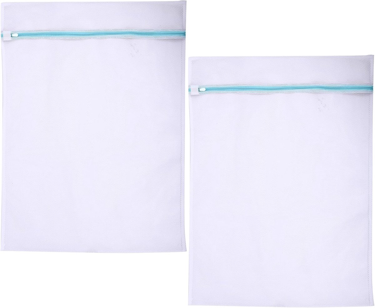 Waszakken, Ideaal voor Overhemden, Truien, Pantalons, Gordijnen, Beddengoed, 90 x 110 cm, Wasnet voor Wasmachine, Herbruikbare Waszak met Ritssluiting