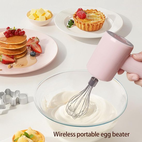 Draadloze Garde Mixer - Handmixer Keuken - Bakken En Koken - 3 Snelheden - 50+ Minuten - Zilver — afbeelding 5