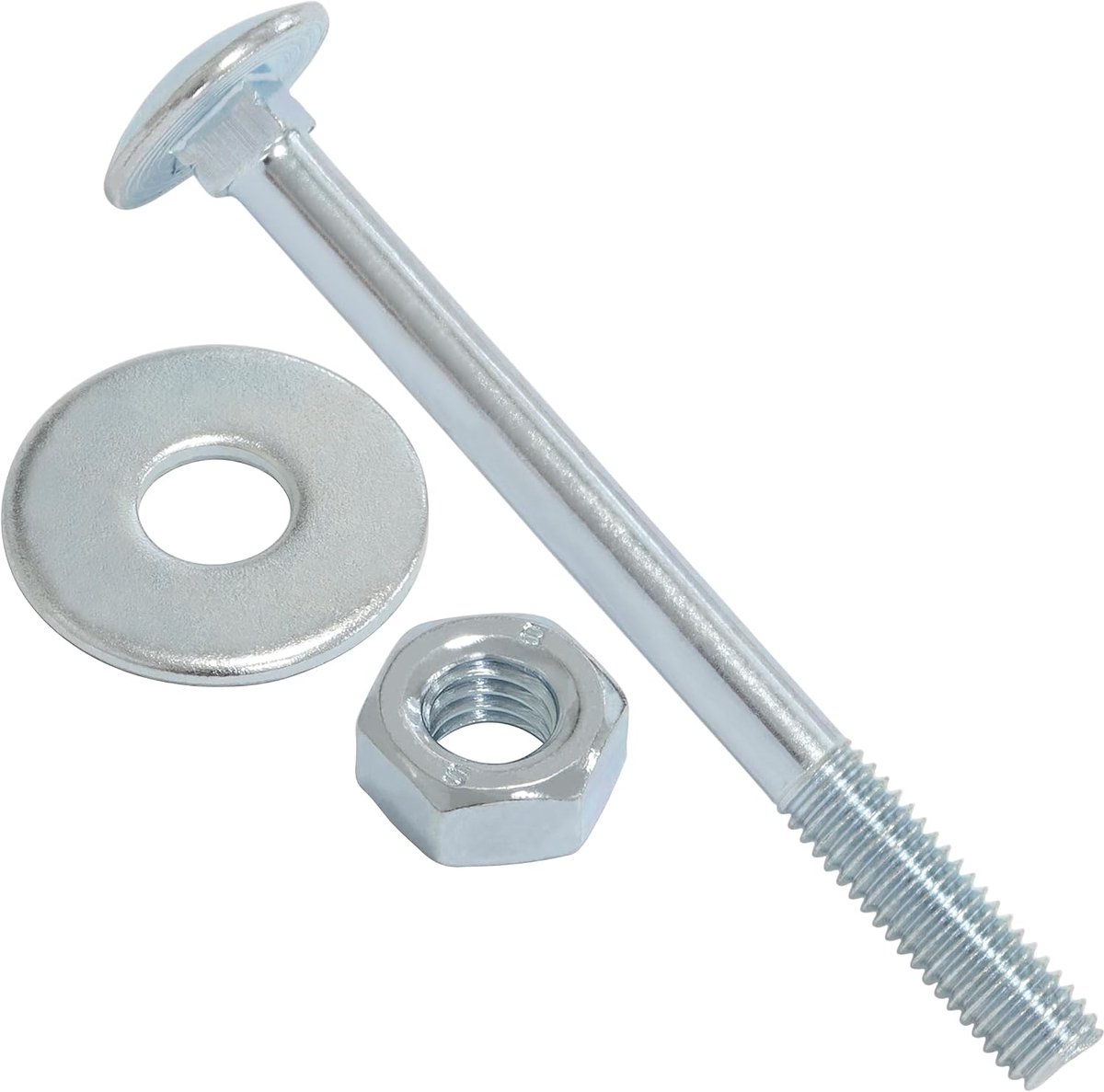 Set van 25 slotbouten M6x70mm / sluitringen en moeren M6 / van verzinkt staal/voor bevestiging en assemblage
