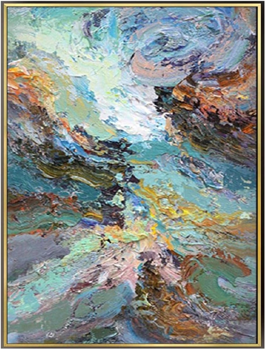 Abstracte mooie olieverfschilderij palet canvas kamer woondecoratie frameles 70x140cm1PS Noframe