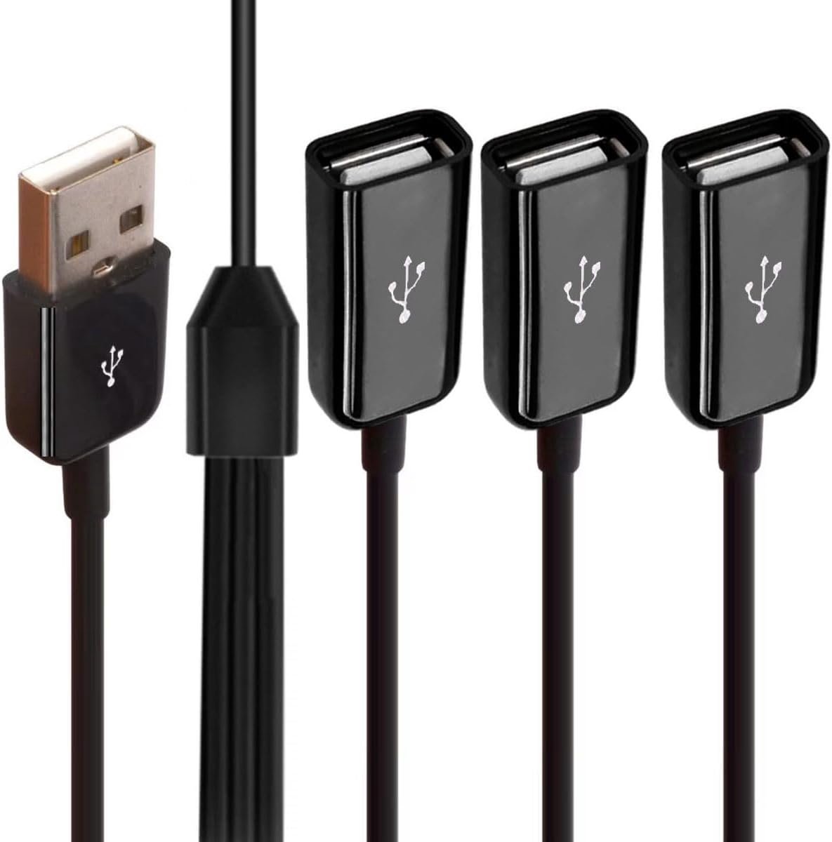USB 2.0 A Splitter Y-kabel - 3 vrouwelijke poorten - voor opladen en data-synchronisatie - eenvoudig in gebruik - ShopVlot