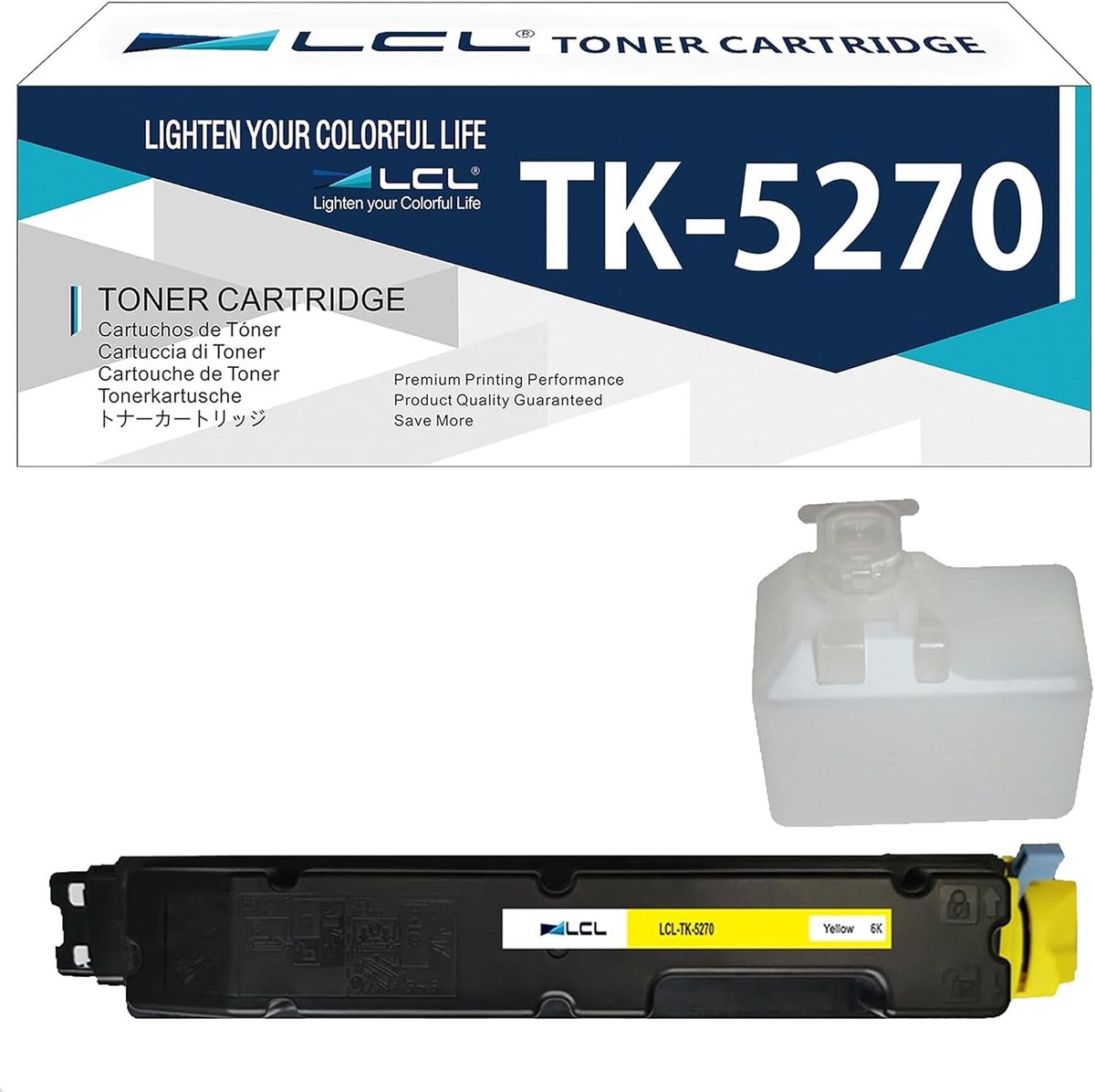Gele toner LCL TK5270 - Compatibel met Kyocera TK-5270Y - Hoogwaardige afdrukkwaliteit - Ideaal voor dagelijks gebruik - ShopVlot