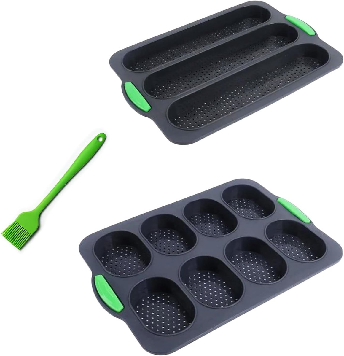 Baguette bakplaten 2 stuks - anti-aanbaklaag - gelijkmatige verhitting - perfect voor thuis bakken - ShopVlot