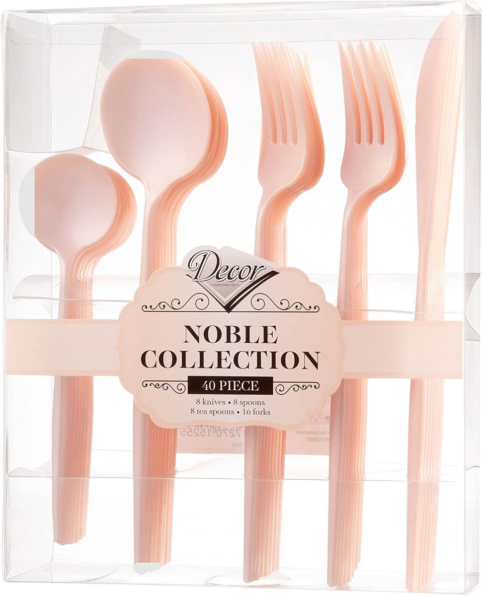 Bestekset - 40-delig - robuust kunststof - Noble collectie - voor 8 personen - ShopVlot