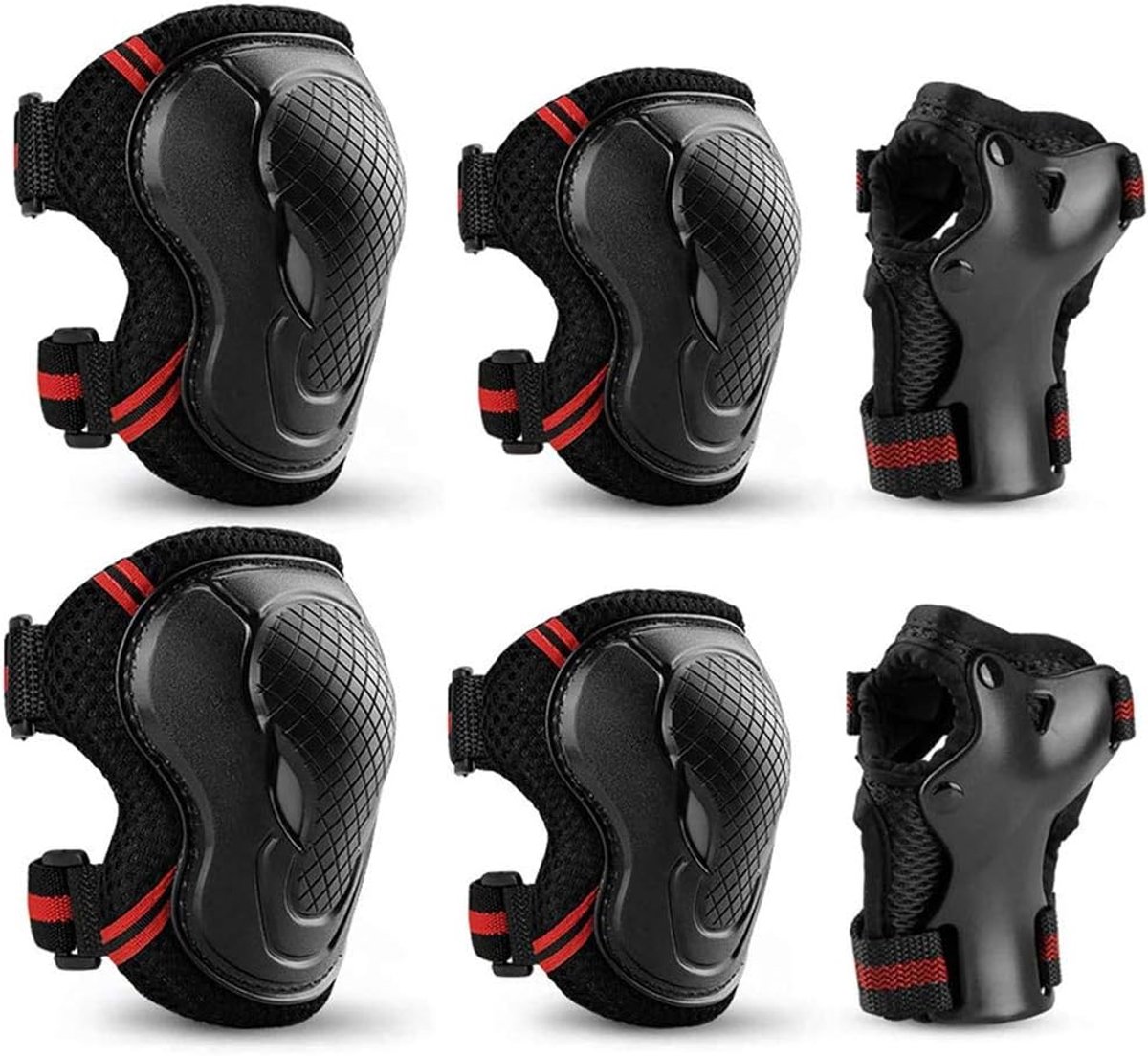 Kids beschermingsset 6 in 1 - knie, elleboog en pols pads - stevig en duurzaam - veilig fietsen en skaten - ShopVlot