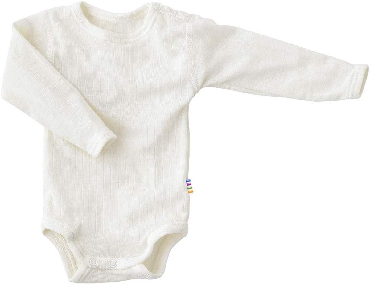Babybody lange mouw - merino wol/zijden - blauw - warm en zacht - ShopVlot
