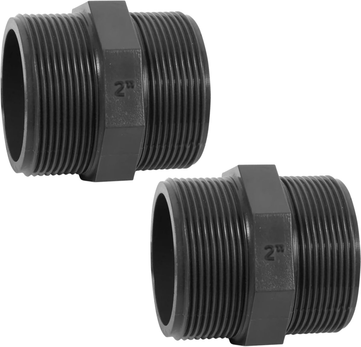 PVC Fittingen Double Nipple 2 Inch - Grijze PVC-U Connector - Voor zwembad- en irrigatiesystemen - 2 stuks - ShopVlot