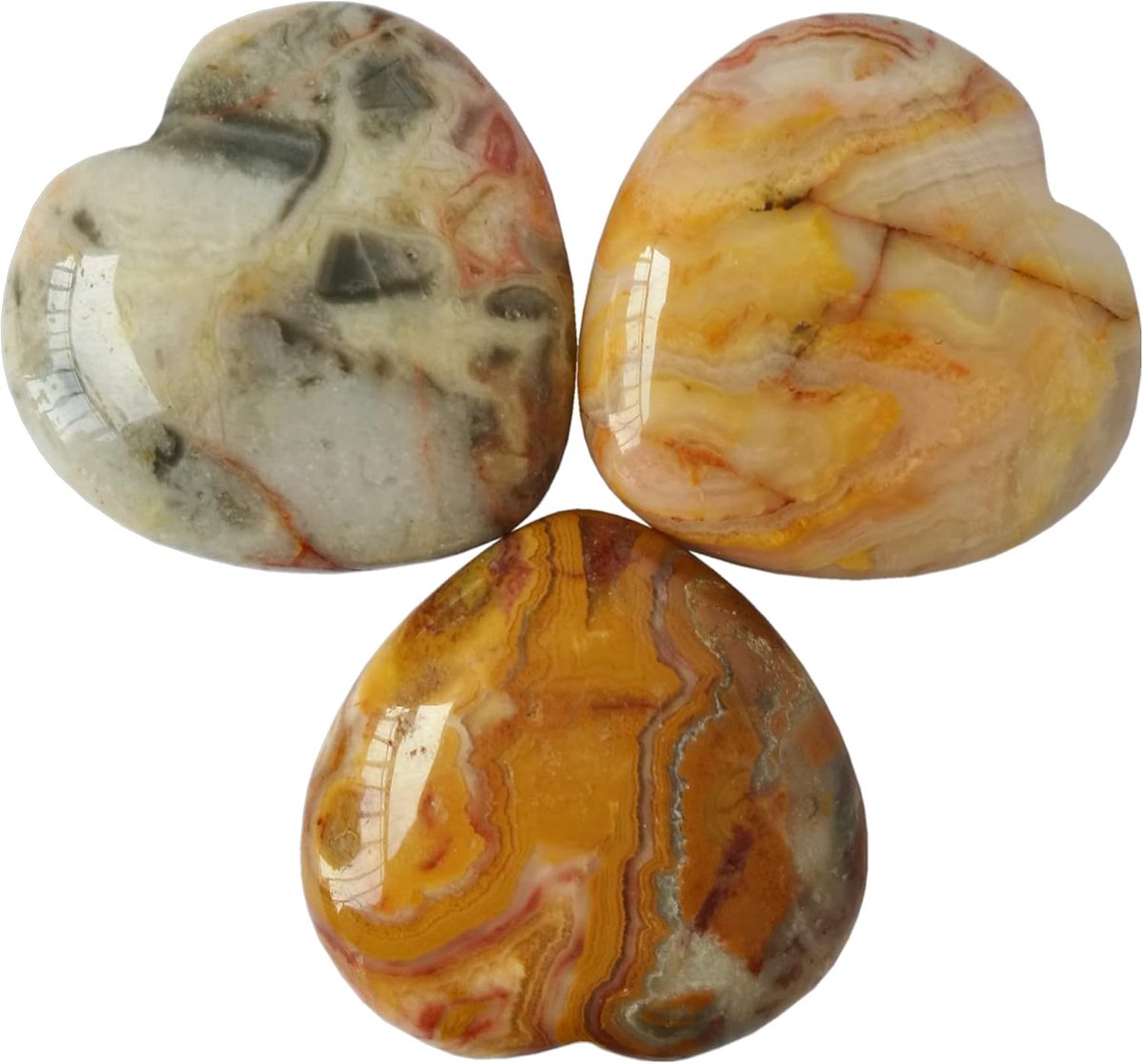 Healing stenen hartvormig 25mm - natuurlijke crazy onyx - liefde en chakra - voor meditatie - ShopVlot