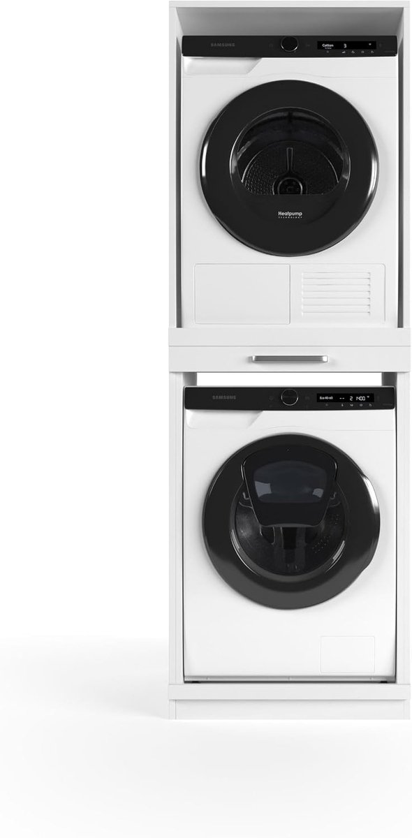 Washer Cabinet - 700(D)*665(W)*1980(H) mm - Wit - Ergonomisch design voor comfortabele belading - ShopVlot