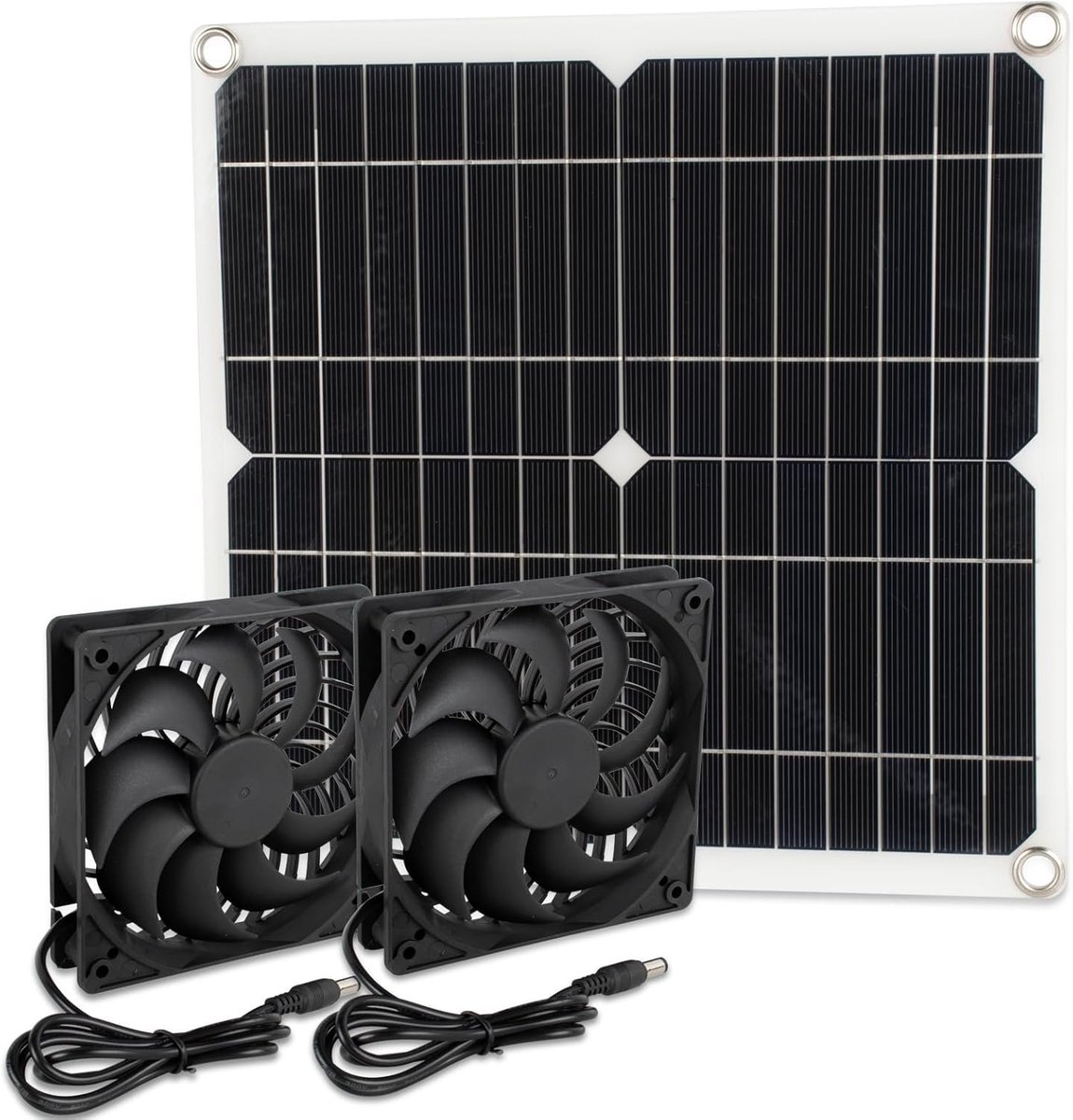 Solar Fan 12W - Dubbele ventilator - Hoge efficiëntie - Ideaal voor kassen - ShopVlot