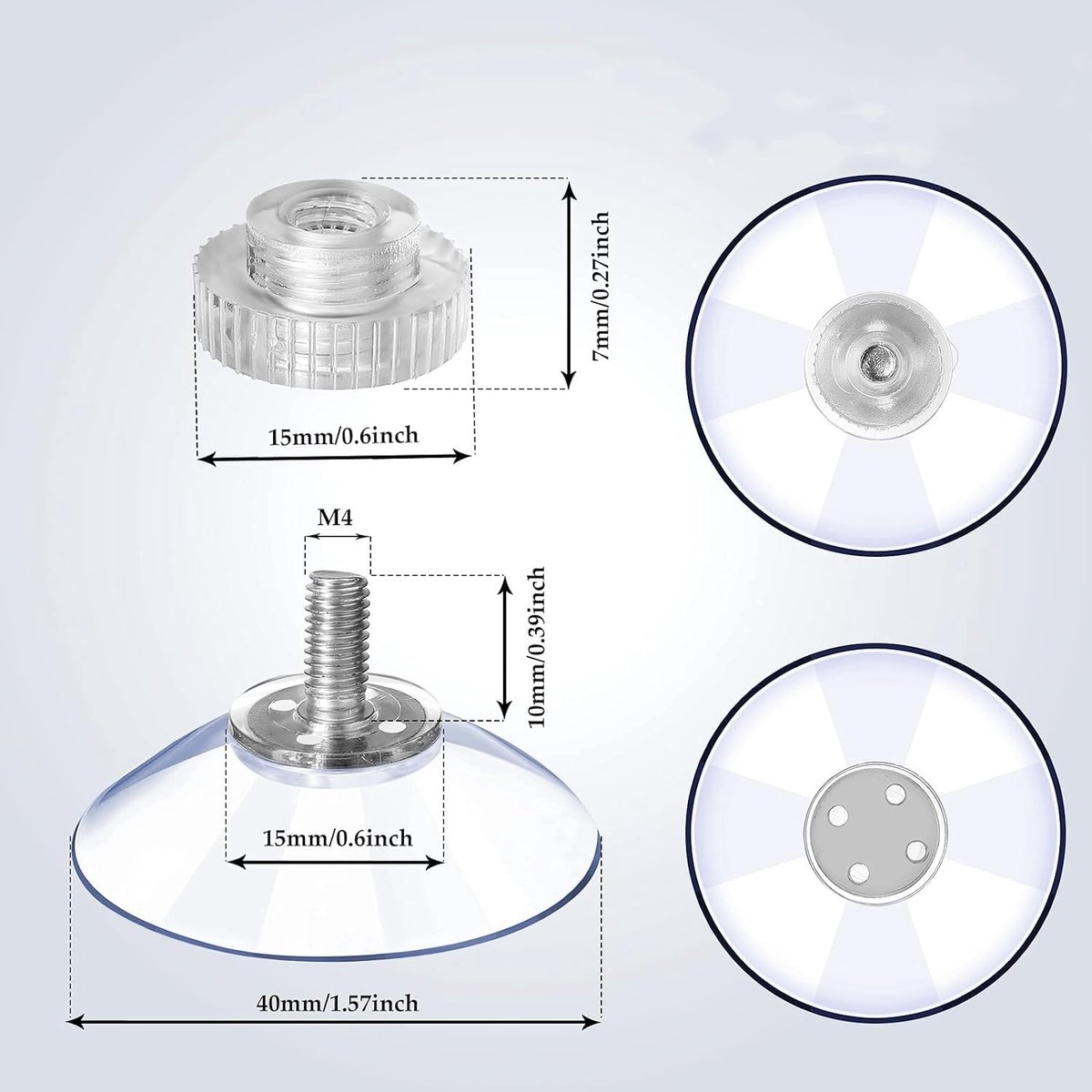 Suction cups groot - transparant PVC - sterk en herbruikbaar - ideaal voor decoratie - ShopVlot